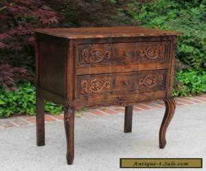 Item Antique French Oak Rococo Serpentine 2-Drawer Chest End Table Nightstand PETITE for Sale