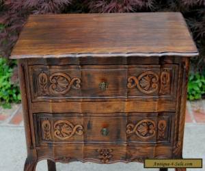 Item Antique French Oak Rococo Serpentine 2-Drawer Chest End Table Nightstand PETITE for Sale