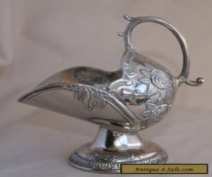 Vintage Embossed Silver Plate Sugar Scuttle/Salt Pig - Roses for Sale