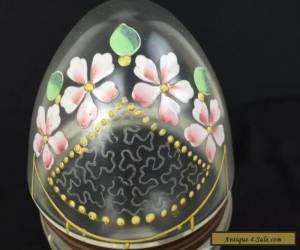 Item Antique Victorian Art Glass Oval Egg Shaped Hinged Box Enamel Decoration for Sale