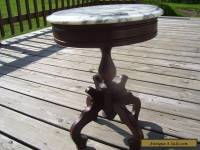 VINTAGE GENUINE MANOGANY TABLE WITH MARBLE TOP 1800S