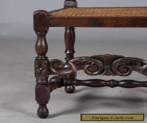 Item Set of Six French Antique Carved Oak Dining Chairs Cane Seats and Backs for Sale