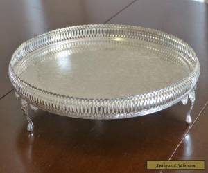 Item MINT! VINTAGE SILVER PLATE FOOTED GALLERY SERVING TRAY! for Sale