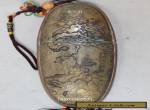 Collections chinese handwork carved landscape bronze glasses case old box for Sale