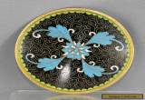 Vintage Very Nice Chinese Cloisonne Brass  Plate Hand Painted Circa 1970s for Sale