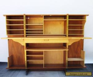 Vintage Danish Modern Teak Wood Folding Cube Locking Desk With Keys Secretary   for Sale