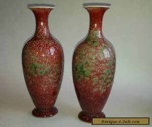 Pair Chinese Peach Bloom Porcelain Vases   for Sale