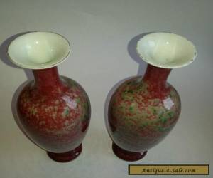 Item Pair Chinese Peach Bloom Porcelain Vases   for Sale