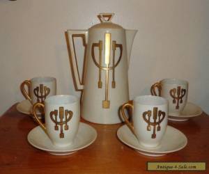 Item Antique Art Nouveau Secessionist J&C Bavaria Porcelain Coffee Pot Service Set for Sale