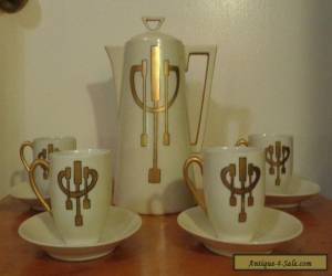 Item Antique Art Nouveau Secessionist J&C Bavaria Porcelain Coffee Pot Service Set for Sale