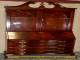 JASPER FLAME MAHOGANY SECRETARY Desk Lighted Cabinet #809 Claw Feet VINTAGE  for Sale