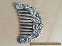 Collectibles Decorated Miao Silver Hand-carved beauty Comb 