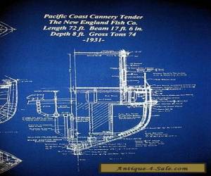 Item Vintage Alaska Fishing Trawler 1933 Blueprint Drawing 20"x24" (005)  for Sale