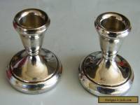 A FINE PAIR OF STERLING SILVER DWARF CANDLESTICKS BIRMINGHAM 1984