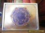 Rare Three Castles Cigarettes Antique Enamel Art Nouveau Silver Plate Box  for Sale