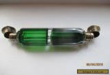 LOVELY GREEN GLASS SCENT  FRENCH SILVER ENDS    REF 60 for Sale
