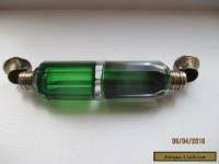 LOVELY GREEN GLASS SCENT  FRENCH SILVER ENDS    REF 60