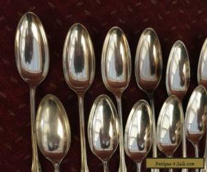 Item Set of 12 antique  A1 silver plate matching teaspoons for Sale