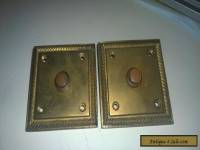 A pair of Square Edwardian solid Brass bell push