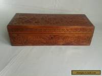 Hand Carved & Stained Wooden Box.