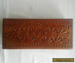 Item Hand Carved & Stained Wooden Box. for Sale