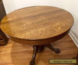 Item Antique Victorian Large Oak Round Dining Table with Claw Feet for Sale