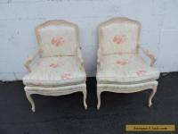 Pair of Vintage French Wide Living Room Side by Side Chairs 7544