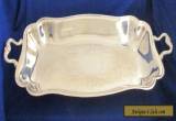 Antique Sheridan Silver Plated Footed Tray with Handles  for Sale