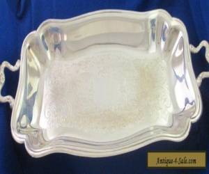 Item Antique Sheridan Silver Plated Footed Tray with Handles  for Sale