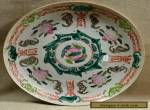 ANTIQUE CHINESE EXPORT EARTHENWARE HAND PAINTED 8.75" PLATE, BATS FRUIT SYMBOLS for Sale