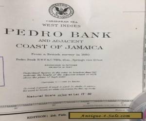 Vintage 1922 Coast of Jamaica and Pedro Bank Nautical Map 31 X 23 for Sale