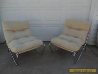 Awesome Vintage Mid Century Modern SLING CHAIR Set Don Julio w Chrome Frame