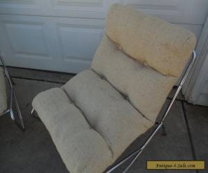 Item Awesome Vintage Mid Century Modern SLING CHAIR Set Don Julio w Chrome Frame for Sale