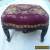 Antique Mahogany hand Carved Wood footstool needlepoint foot stool victorian  for Sale