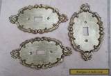 Set of 3 Antique Style Brass Mounts or Wall Plaques for Sale
