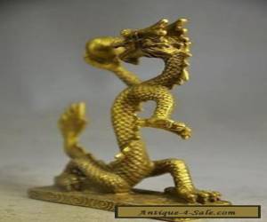 Item Chinese exquisite handmade brass Crystal Ball Gold dragon statue  for Sale