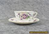 Aynsley Wild Violets Fine China Tea Cup & Saucer Plate, Purple Floral Butterfly for Sale