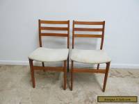 2 Danish Modern Nordic Furniture Teak Dining Room Side Chairs Set Mid Century