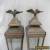 PAIR OF OLD METAL WALL LAMPS, WITH AN  IMPERIAL EAGLE FINIAL. for Sale