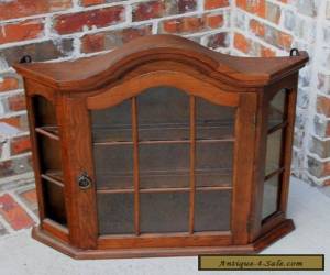 Item Antique French Oak Dome Top Wall Shelf Curio Glass Cabinet Bonnet Top Vitrine for Sale