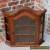 Antique French Oak Dome Top Wall Shelf Curio Glass Cabinet Bonnet Top Vitrine for Sale