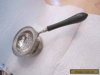 Antique Vintage Silver Plate Plated Tea Strainer Sieve & Bowl