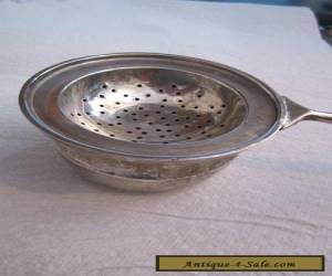 Item Antique Vintage Silver Plate Plated Tea Strainer Sieve & Bowl for Sale