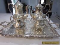 SILVER COFFEE & TEA SET, SHERIDAN, 5 PIECES BEAUTIFUL