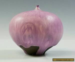 Item ROSE CABAT - MID CENTURY MODERN, STUDIO ART POTTERY, PURPLE GLAZE FEELIE VASE for Sale