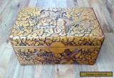 Large Vintage Carved Wooden Box with 'Birds'Design for Sale
