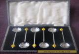 a boxed set of 6 metal coffee bean spoons for Sale