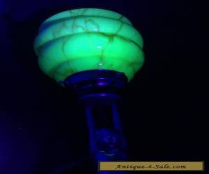 Item ART DECO NUDE LADY DIANA LAMP & URANIUM GLASS BEEHIVE SHADE FRANKART STYLE RARE for Sale