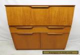 Vtg Mid Century Danish Modern Teak Drop Front Desk Secretary w/ Drawer & Cabinet for Sale