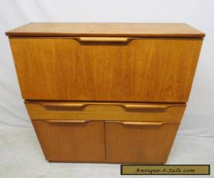 Item Vtg Mid Century Danish Modern Teak Drop Front Desk Secretary w/ Drawer & Cabinet for Sale